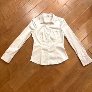 bebe White Button-Down Shirt